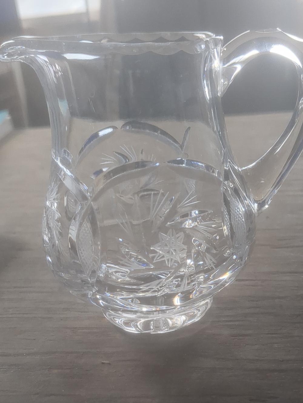 Clear Cut Crystal Pitcher - Elegant Glass Water Pitcher